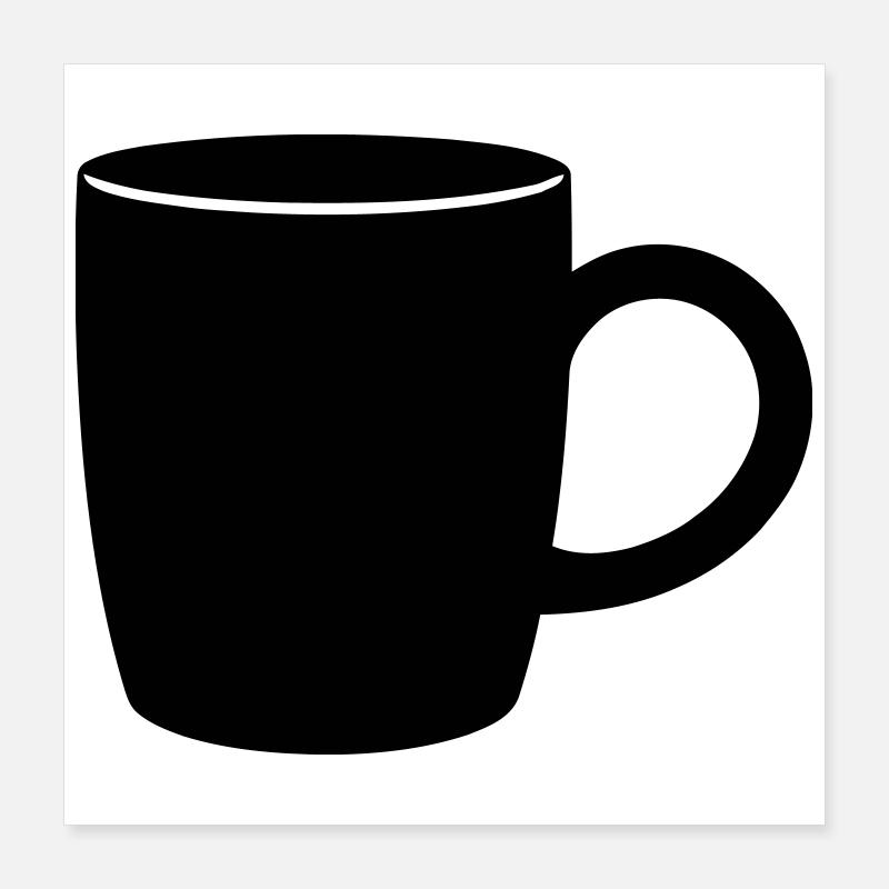 Klassische Kaffeetasse Silhouette Poster 40x40 cm