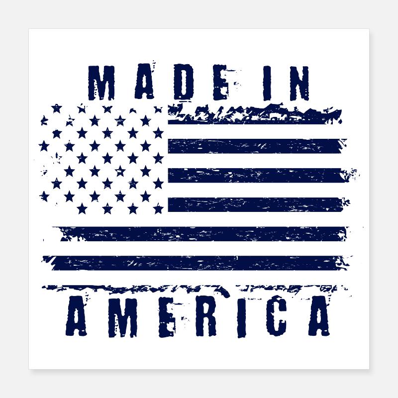 American flag with stylized text Poster 16" x 16" (40x40 cm)