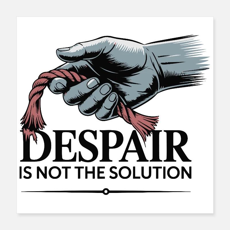 Elastische Hand, die ausgefranstes Seil hält Poster 40x40 cm