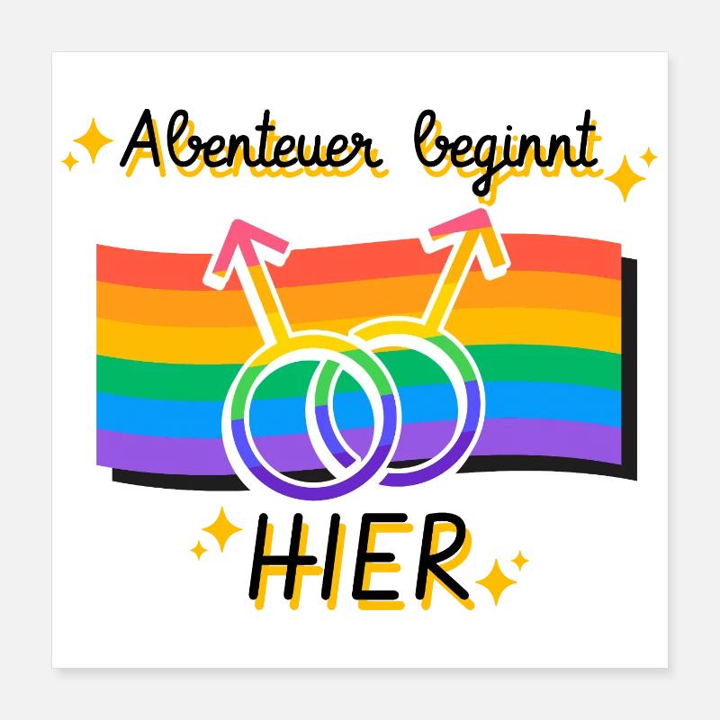 Vernetzte Pride Geschlechtsymbole Poster 40x40 cm
