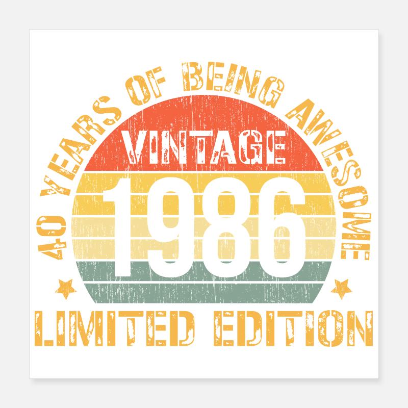 40 Year Birthday Decorations 1985 40th Birthday  Poster 40x40 cm