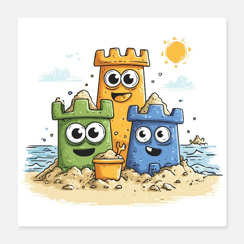 Héros bac à sable sur la plage Poster 40 x 40 cm