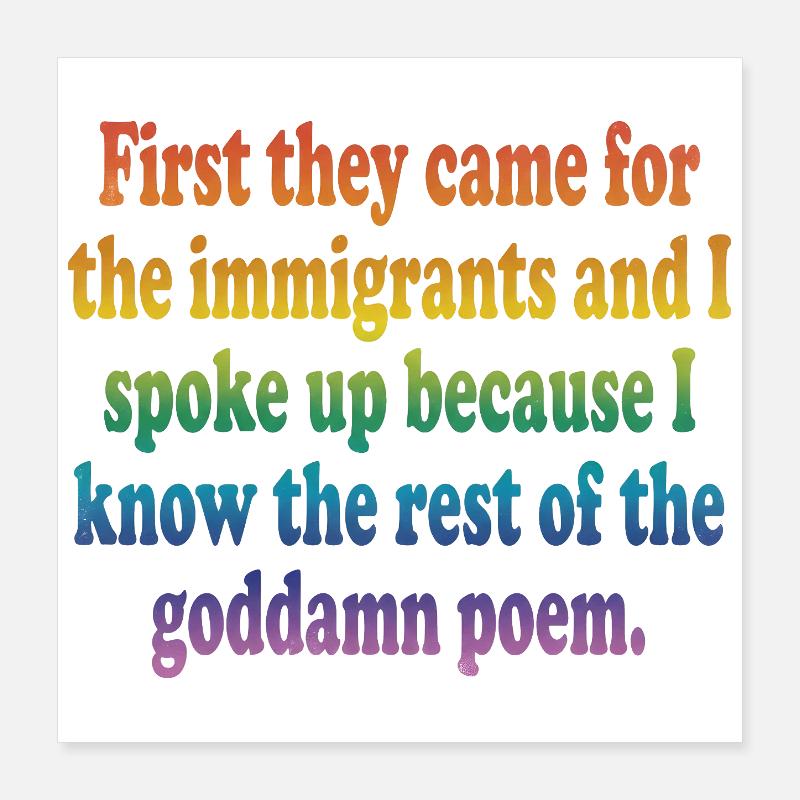 Rainbow Courage Zitat-Tee Poster 40x40 cm