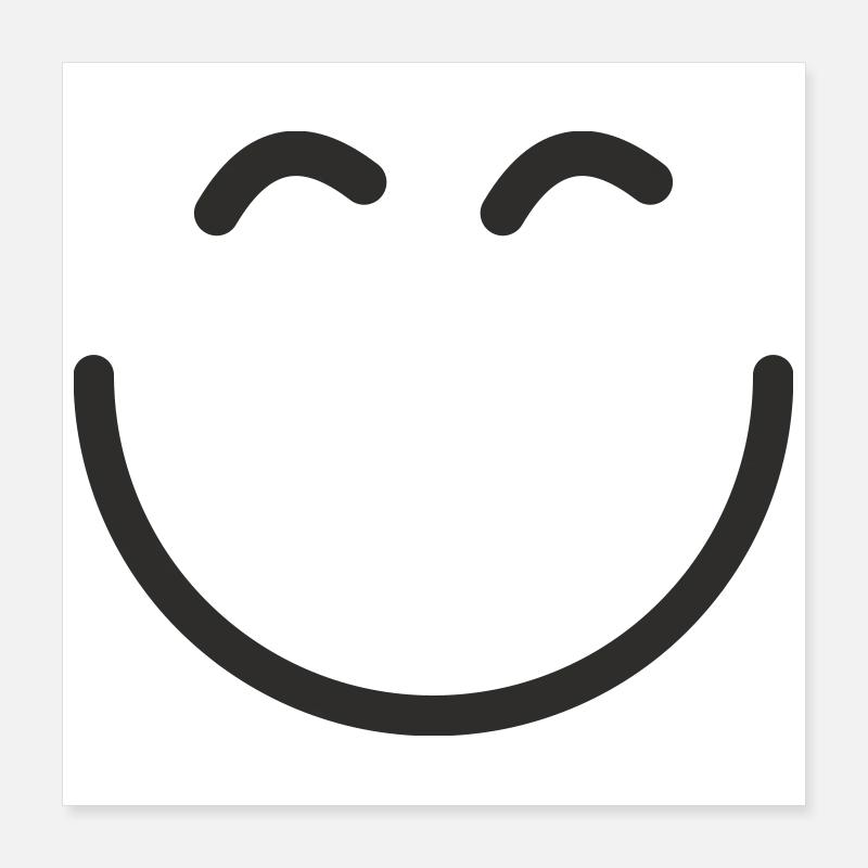 Smiley. Minimal. Positiv. Poster 40x40 cm