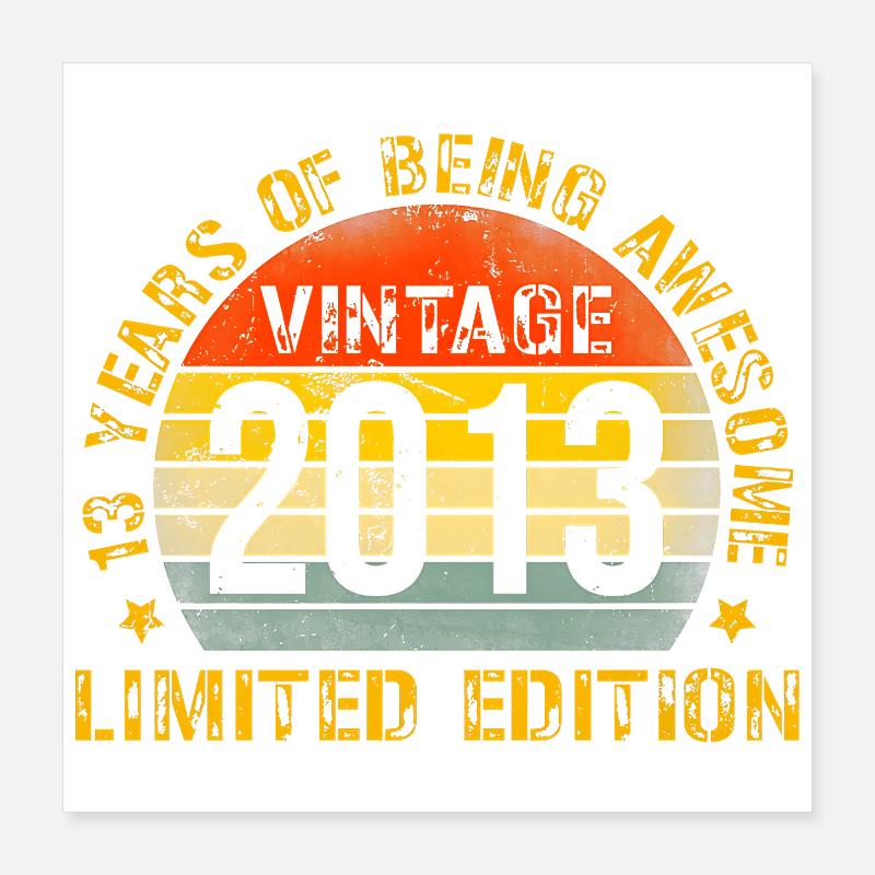 Funny 2013 13th 13 Year Old Birthday Poster 40x40 cm