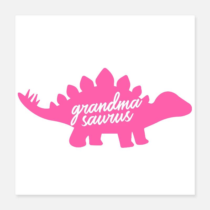 Grandmasaur Brachiosaurus Funny Dinosaur Design Poster 16" x 16" (40x40 cm)