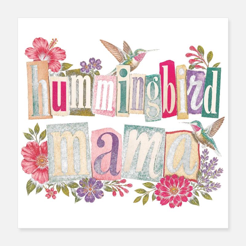 Maman Colibri à gorge rubis Maman Poster 40 x 40 cm