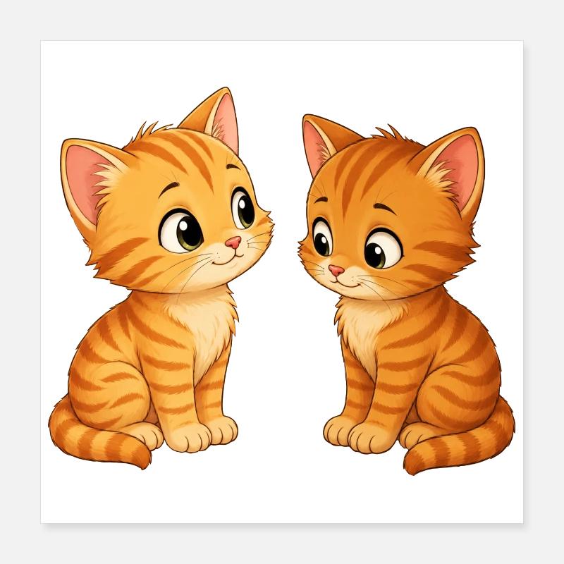Deux mignons chatons Poster 40 x 40 cm