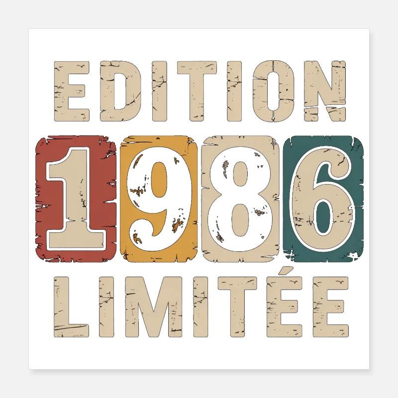 Edition 1986 Limitée Poster 40 x 40 cm