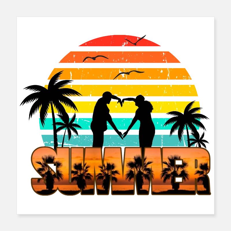 Romantic summer sunset Poster 16" x 16" (40x40 cm)