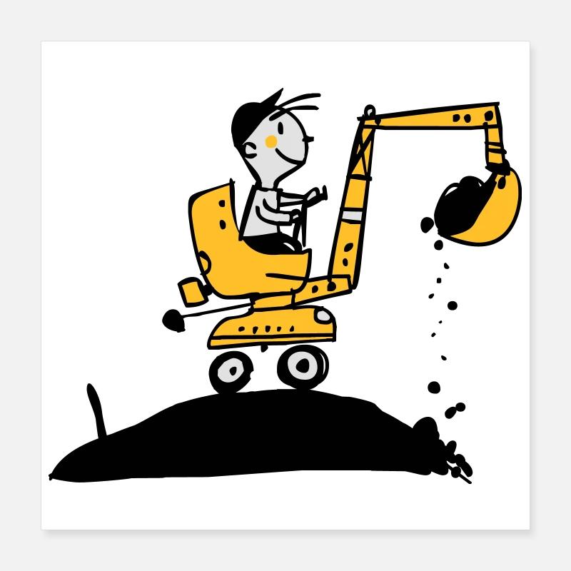 pelleteuse Poster 40 x 40 cm