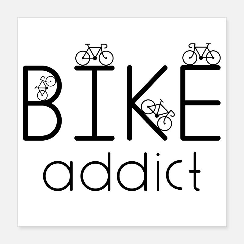 Accro du vélo Poster 40 x 40 cm