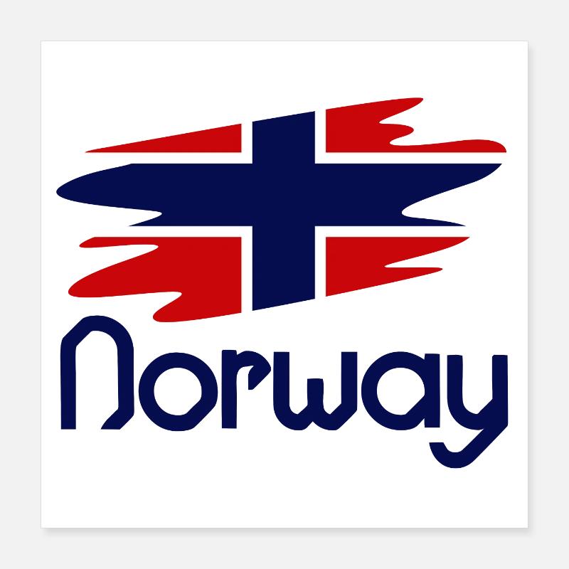 Drapeau Norvège - Design Poster 40 x 40 cm