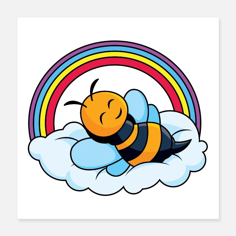 Sleeping bee on cloud Poster 16" x 16" (40x40 cm)