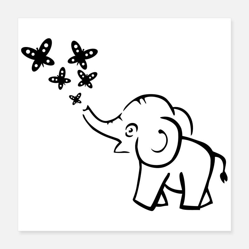 elefant lustig Poster 40x40 cm