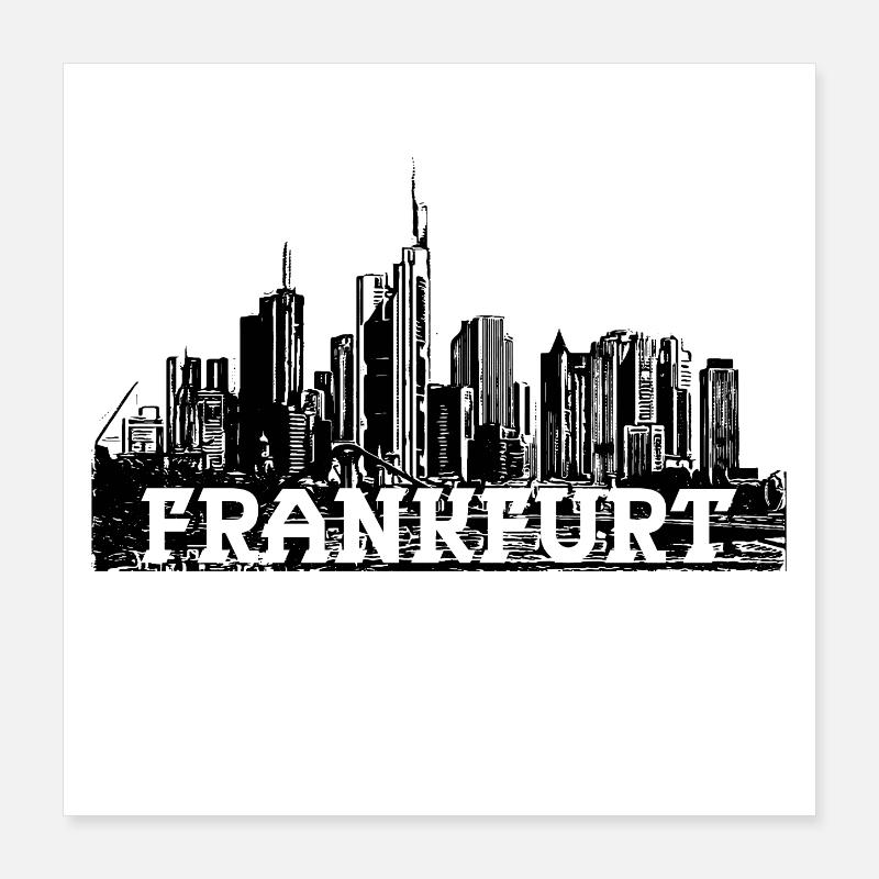 Frankfurt Skyline - Design Poster 40 x 40 cm