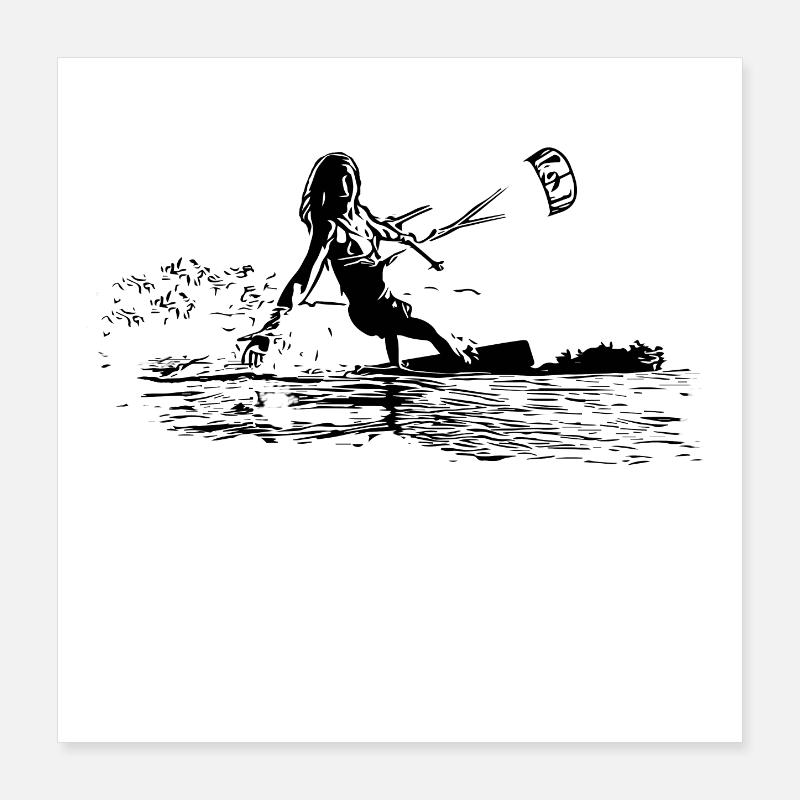 Kite-Surfer - Kiting Poster 16" x 16" (40x40 cm)