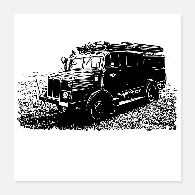 Brigade de pompiers IFA H3A Poster 40 x 40 cm