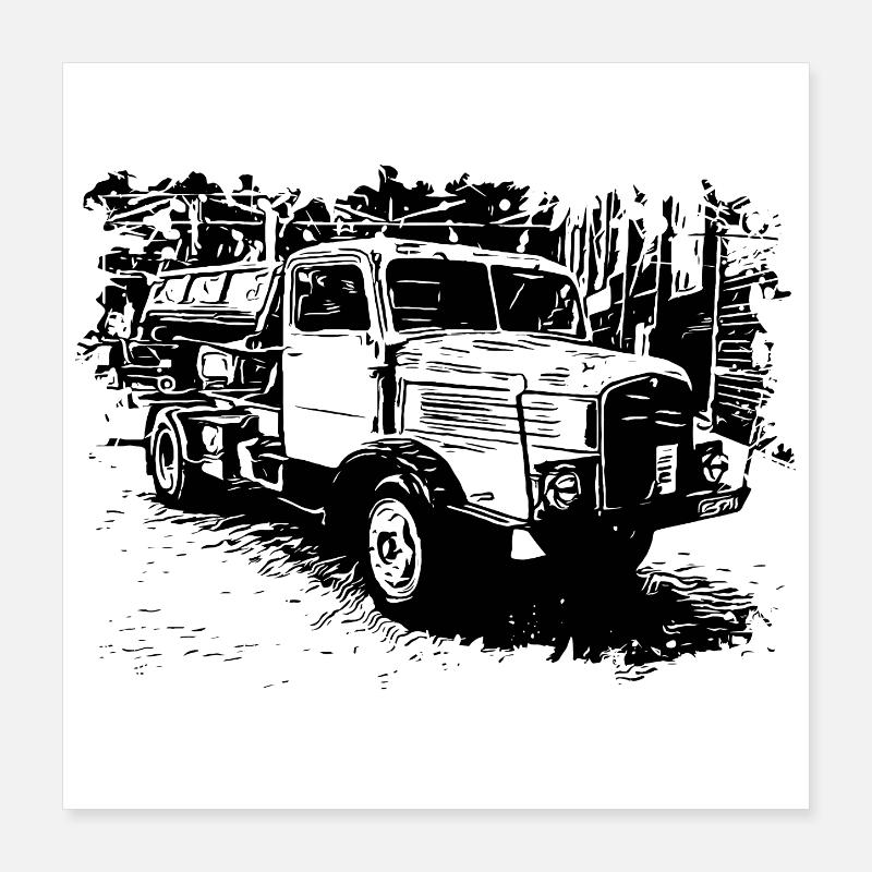 IFA Horch Camion Benne basculante Poster 40 x 40 cm
