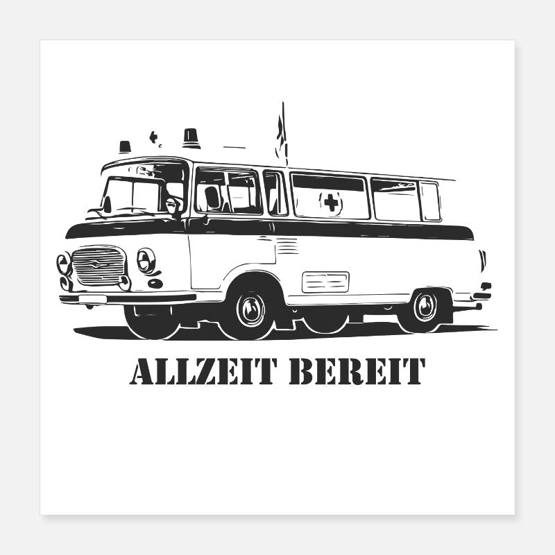 Barkas - B1000 - Ambulance Poster 40 x 40 cm