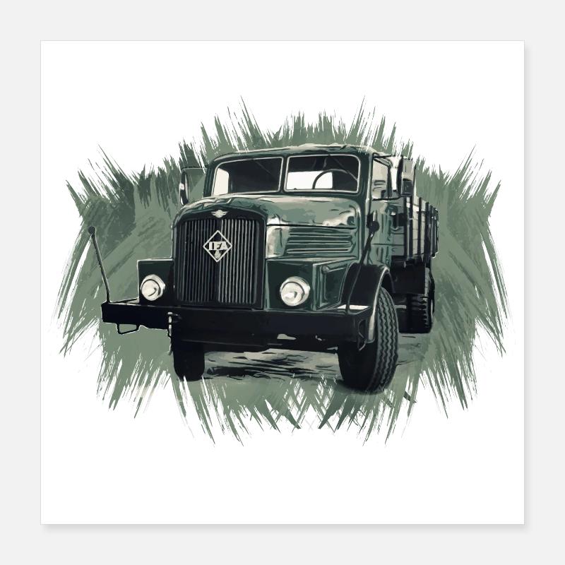 Camion à plateau IFA H6 Poster 40 x 40 cm