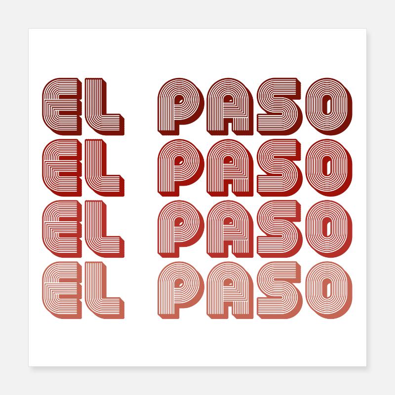 El Paso Block Letters Grid Poster 40x40 cm