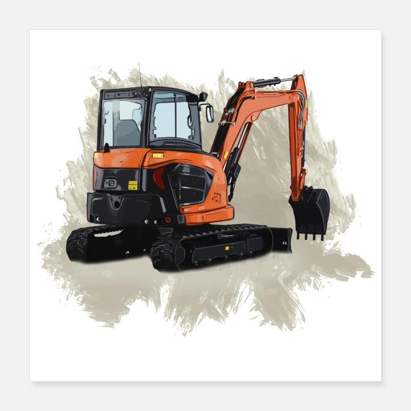 Excavators Poster 16" x 16" (40x40 cm)