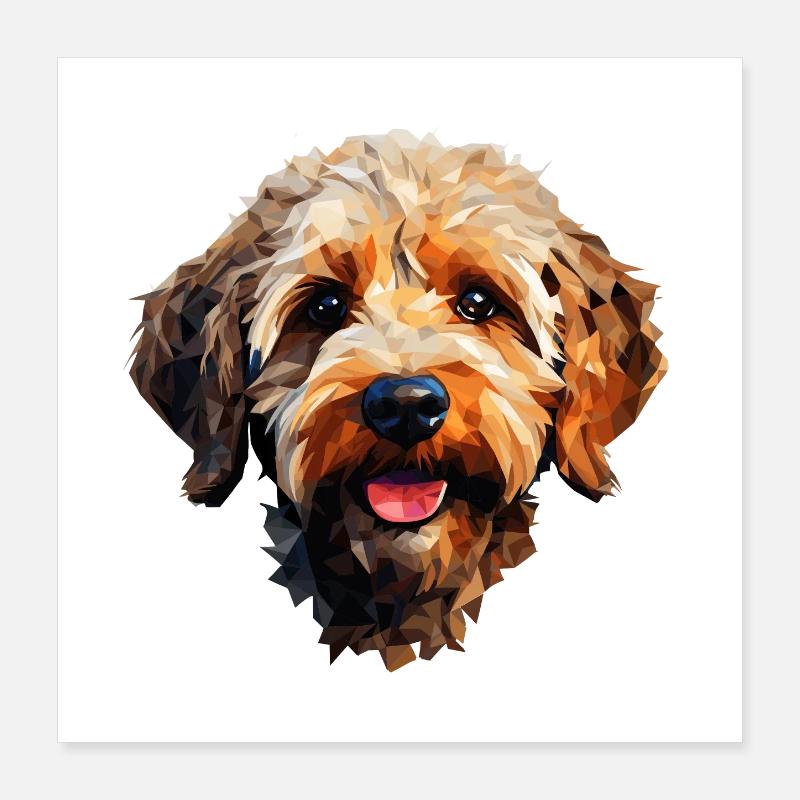 Dog in Polygon Style Poster 16" x 16" (40x40 cm)