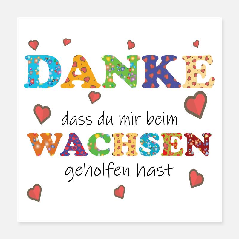 Kita Kindergarten Tagesmutter - Abschied - Danke ! Poster 40x40 cm