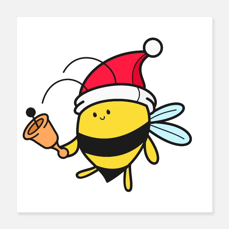 Noël des abeilles Poster 40 x 40 cm