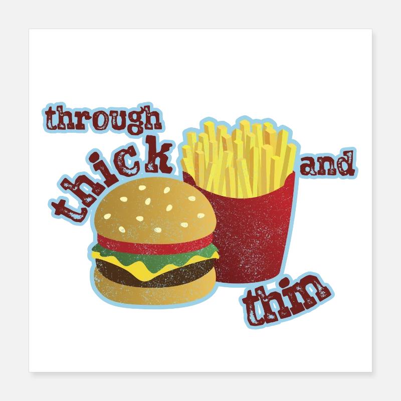Burger avec frites Poster 40 x 40 cm