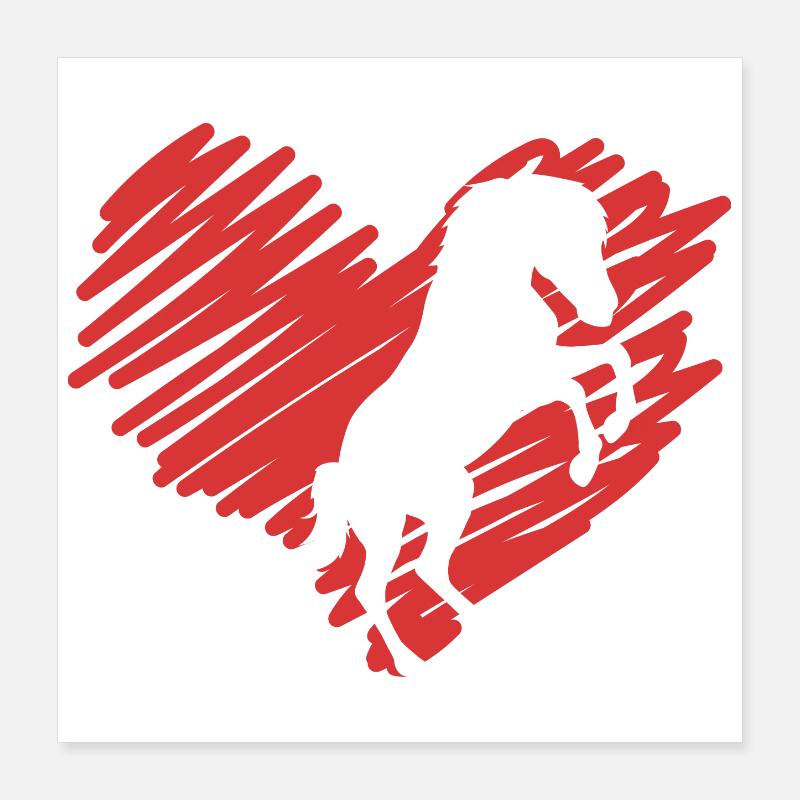 L’amour des chevaux Poster 40 x 40 cm