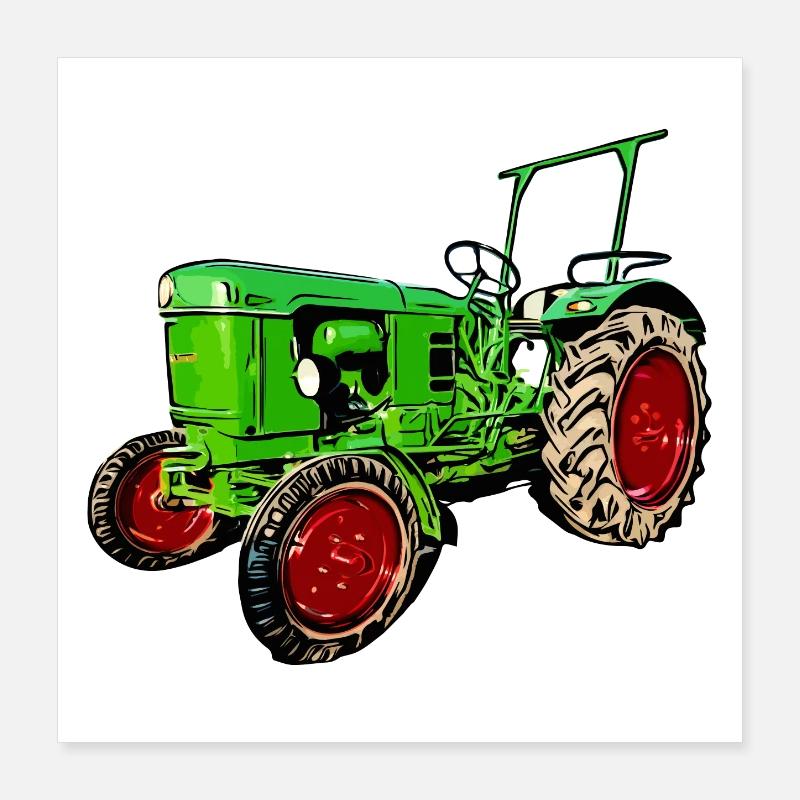 Alter Traktor Deutz D25 Poster 40x40 cm