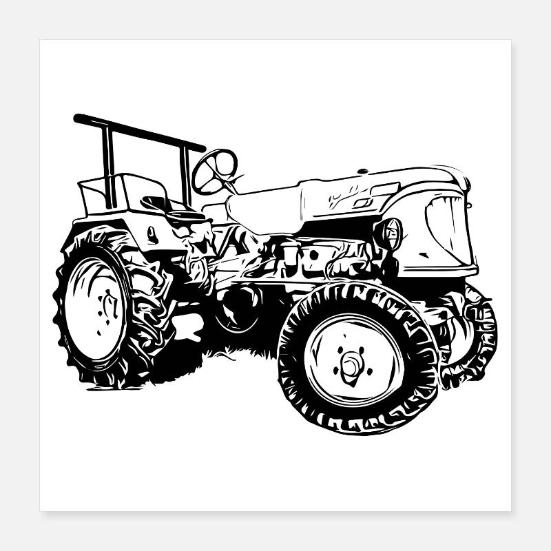 Tractor Güldner ADN-8 Shark Mouth Poster 16" x 16" (40x40 cm)