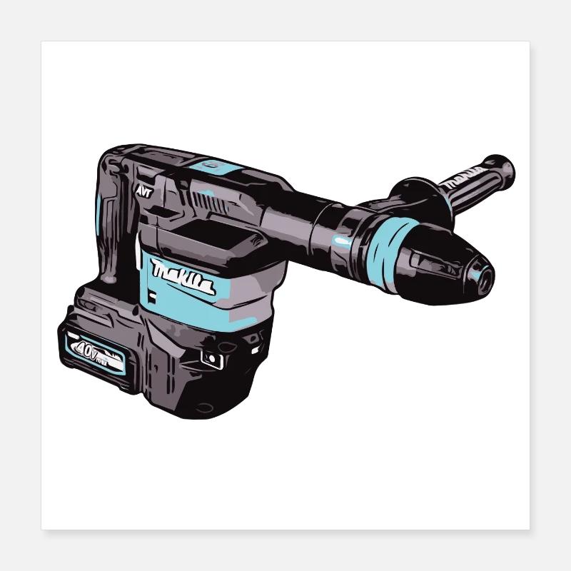 Cordless chisel hammer Poster 16" x 16" (40x40 cm)