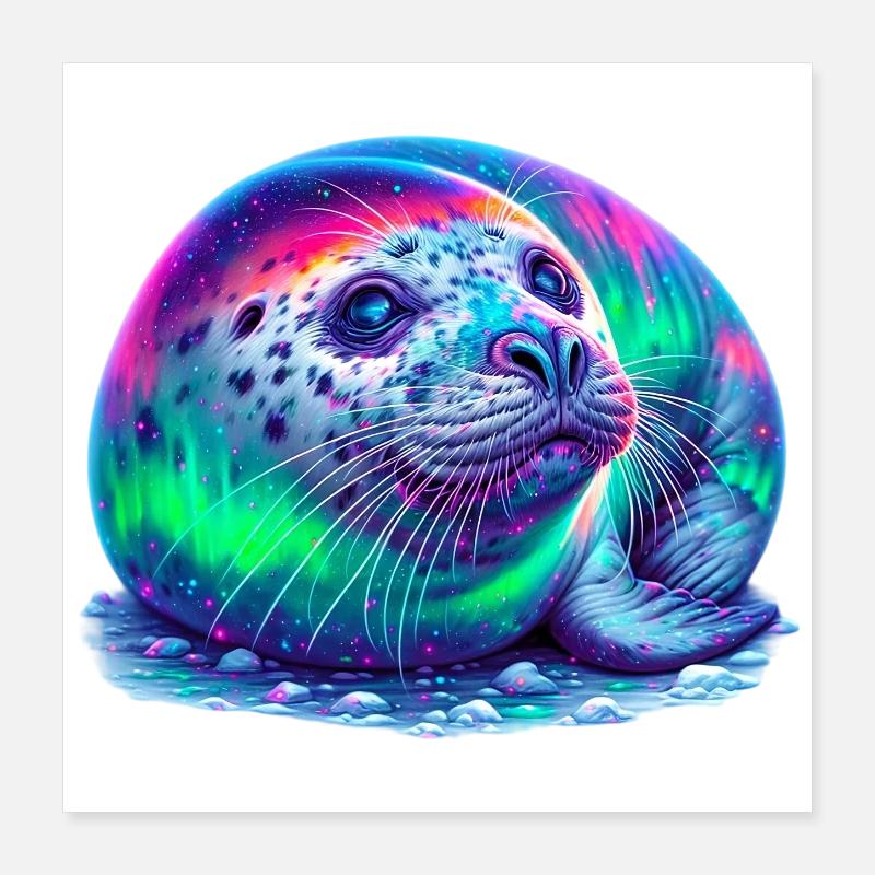 Aurora Borealis Siegel Poster 40x40 cm