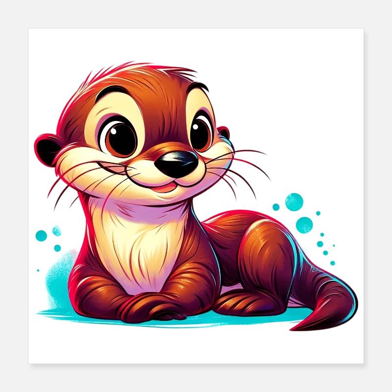 Loutre Poster 40 x 40 cm