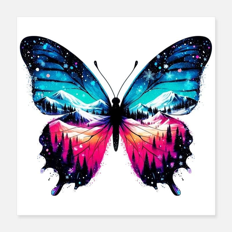 Papillon Poster 40 x 40 cm