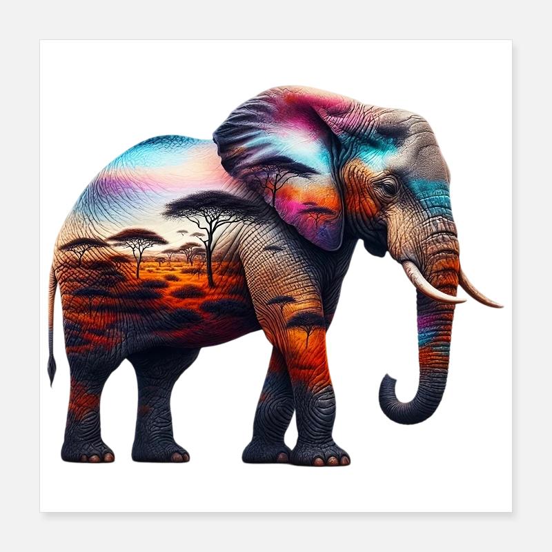 Elefant Poster 40x40 cm