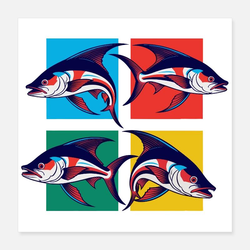 Poissons Poster 40 x 40 cm