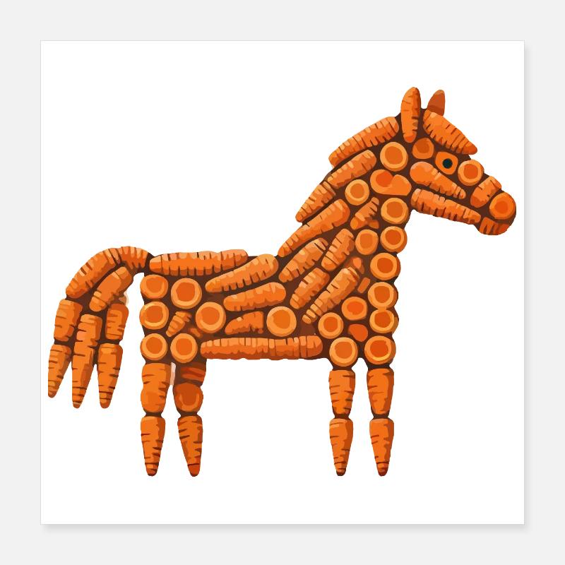 Carrot horse pattern Poster 16" x 16" (40x40 cm)