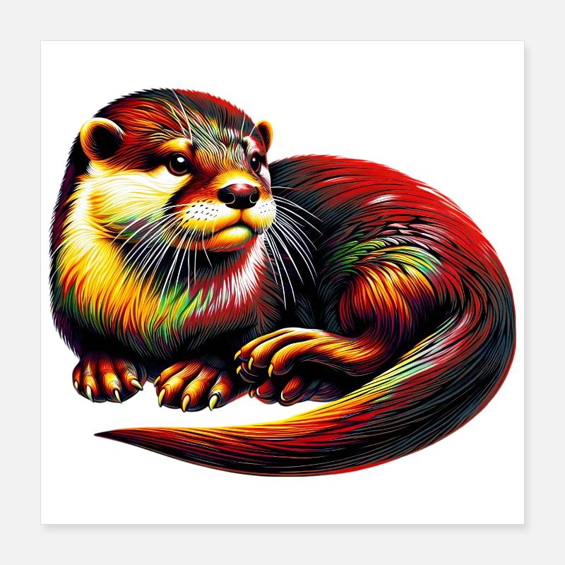 Loutre Poster 40 x 40 cm