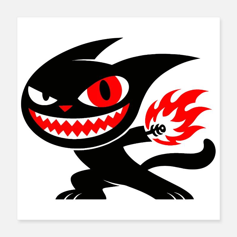 Creature on fire Poster 40x40 cm