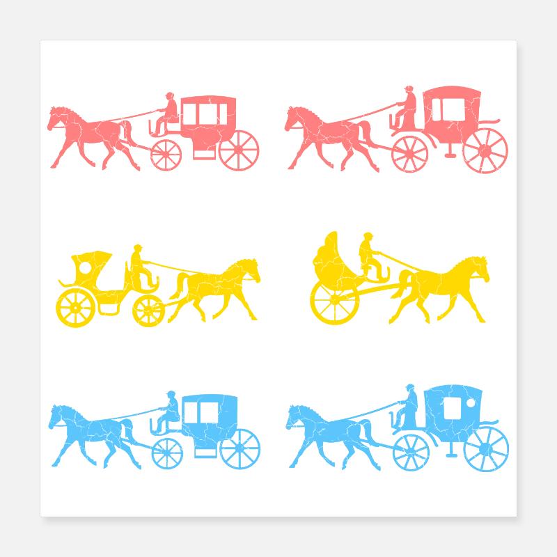 Cocher de calèche Poster 40 x 40 cm