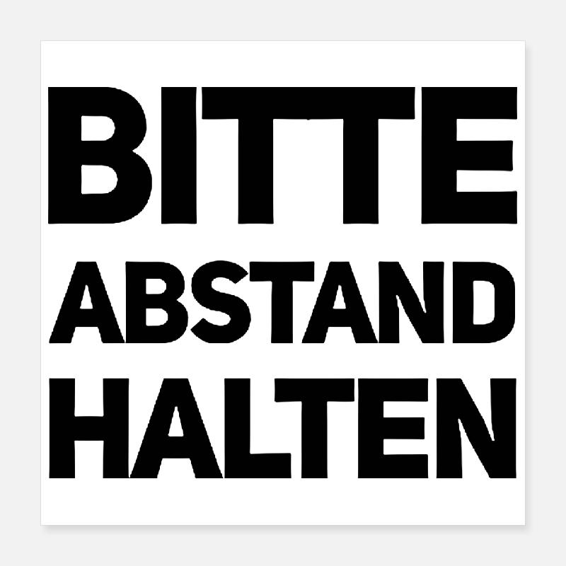 Bitte Abstand halten Morgenmuffel Langschläfer Poster 40x40 cm