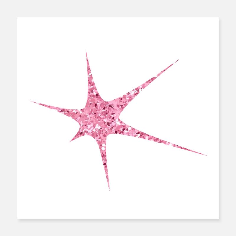 Pink Glitter Starburst Sparkle Poster 16" x 16" (40x40 cm)