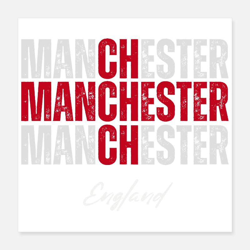 Manchester England, British Pride Poster 16" x 16" (40x40 cm)