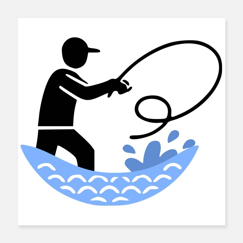Pêche et pêche | Petri Heil Hobby Logo Poster 40 x 40 cm