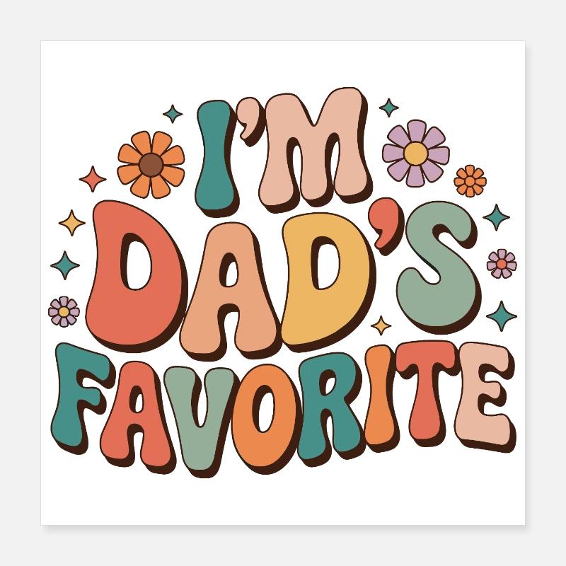 Le message coloré préféré de papa Poster 40 x 40 cm