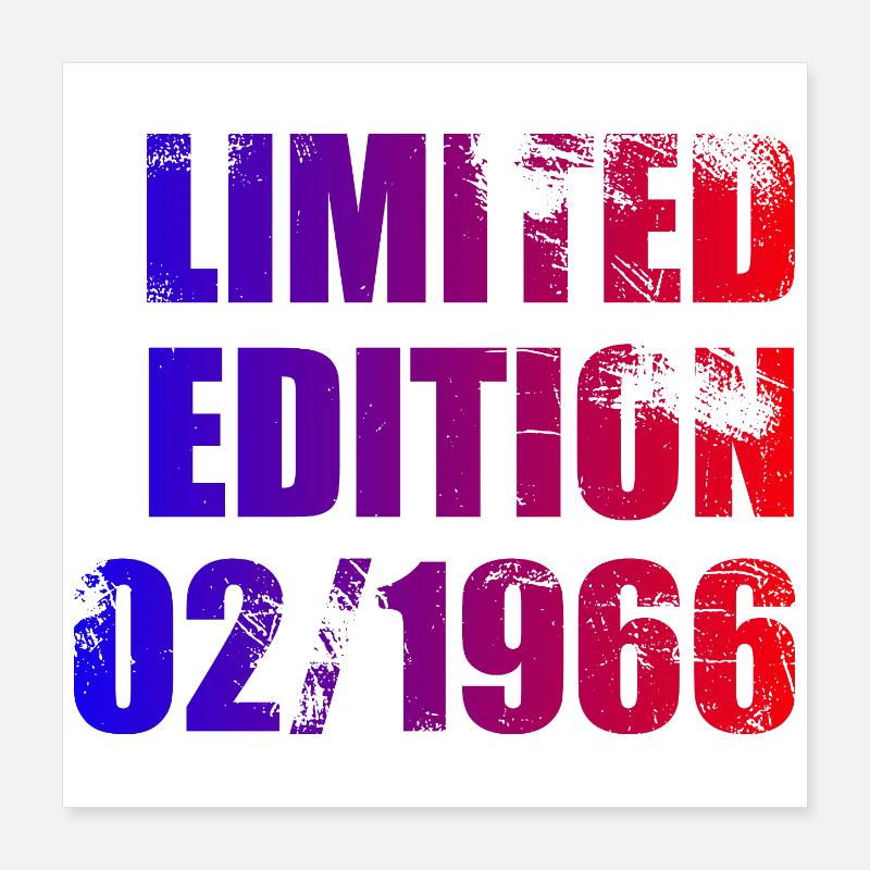 60. Geburtstag Limited Edition 02/1966 Poster 40x40 cm